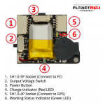 VIFLY GPS-Mate 3.7V 50mAh LIPO Exclusive Power Module with Built-in Lost Alarm for GPS BN180 BN220 BN880 BN280